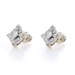 White Gold Diamond Cluster Stud Earrings - 14k Round .40ctw Pierced Screw-Ons