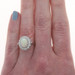 White Gold Opal Diamond Vintage Halo Ring - 14k Oval Cabochon 1.53ctw