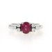 White Gold Ruby Diamond Ring - 18k Oval 1.52ctw