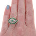 Yellow Gold Emerald Diamond Cluster Cocktail Bypass Ring - 10k Oval 1.72ctw