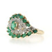 Yellow Gold Emerald Diamond Cluster Cocktail Bypass Ring - 10k Oval 1.72ctw