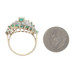 Yellow Gold Emerald Diamond Cluster Cocktail Bypass Ring - 10k Oval 1.72ctw