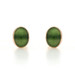 Yellow Gold Nephrite Jade Stud Earrings - 14k Oval Cabochon Pierced