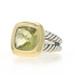 David Yurman Albion Lemon Citrine Solitaire Cocktail Ring Sterling 925 Gold 18k