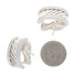 David Yurman Cable Cigar Band Diamond Earrings -Sterling 925 Gold 18k Rd 1.40ctw