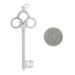 Tiffany & Co. Fleur De Lis Key Pendant - Sterling Silver 925 Skeleton Key