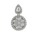 White Gold Diamond Cluster Pendant - 14k Round Brilliant 1.00ctw Floral
