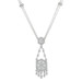 White Gold Diamond Necklace 16" - 14k Round .95ctw Geometric Floral