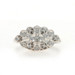 White Gold Diamond Vintage Floral Cluster Ring - 10k Single Cut