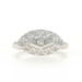White Gold Diamond Vintage Solitaire Ring - 10k Single Cut Floral