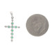 White Gold Emerald Diamond Cross Pendant - 14k Round .43ctw Faith