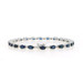 White Gold Sapphire Diamond Link Bracelet 7" - 18k Oval 8.85ctw