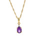 Yellow Gold Amethyst Diamond Pendant Necklace 20" - 14k Oval .87ctw