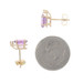 Yellow Gold Amethyst Diamond Stud Earrings - 14k Oval 1.72ctw Pierced