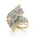 Yellow Gold Diamond Cluster Cocktail Bypass Ring - 10k Round & Baguette 1.00ctw