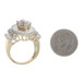 Yellow Gold Diamond Cluster Cocktail Halo Ring - 10k Round & Baguette 2.00ctw