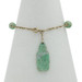 Yellow Gold Jade/Jadeite Art Deco Buddha Charm Bracelet 6 1/2" - 14k Vintage