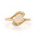 Yellow Gold Opal Solitaire Bypass Ring - 14k Oval Cabochon .50ct