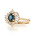Yellow Gold Sapphire Diamond Halo Ring - 14k Oval 1.65ctw