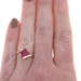 Yellow Gold Simulated Ruby Solitaire Bypass Ring - 10k Rectangular 1.60ct