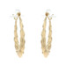 Yellow Gold Tapered Rope Twist Hoop Earrings - 14k Pierced