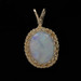 Yellow Gold Opal Solitaire Pendant - 14k Oval Cabochon 1.65ct