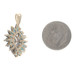 Yellow Gold Sapphire Diamond Pendant - 14k Marquise 3.66ctw
