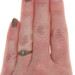 Yellow Gold Turquoise Edwardian Solitaire Ring -14k Oval Cabochon Floral Antique