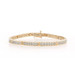 Yellow Gold Diamond Link Bracelet 6 3/4" - 14k Single Cut .66ctw