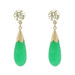 Yellow Gold Jade / Jadeite Good Fortune Dangle Earrings 14k Chinese Fu Character
