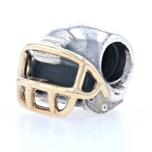 NEW Pandora Football Helmet Charm - Sterling Silver 14k Yellow Gold Bead  790570 - Wilson Brothers Jewelry