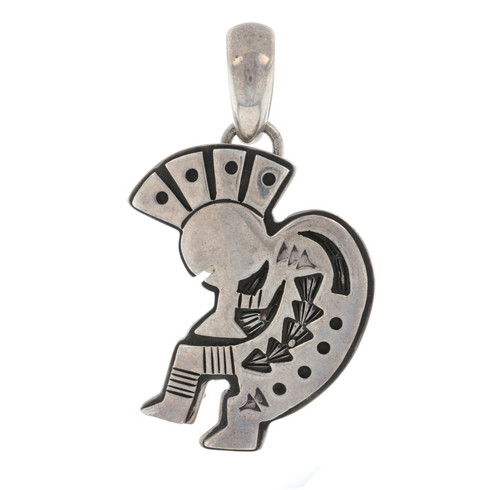 Native American Artie Yellowhorse Kokopelli Brooch/Pendant -925 