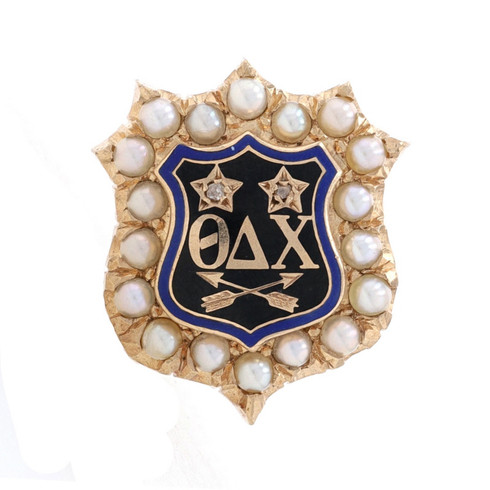Phi Delta Theta ファイデルタシータ ビンテージ ブランケット Phi Delta Theta Badge - 14k Gold Opals Diamonds Antique
