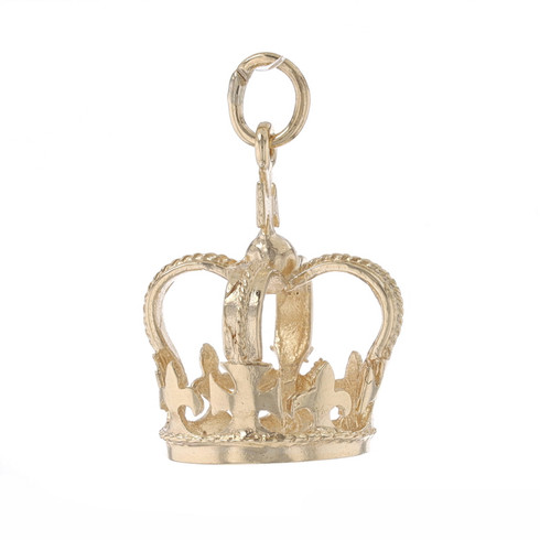 14k Yellow Gold Regal Crown Charm - 14k Royalty Charm Pendant - Wilson Brothers Jewelry