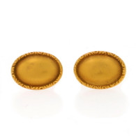 Yellow Gold Victorian Oval Men's Cufflinks - 14k Antique Textured Border