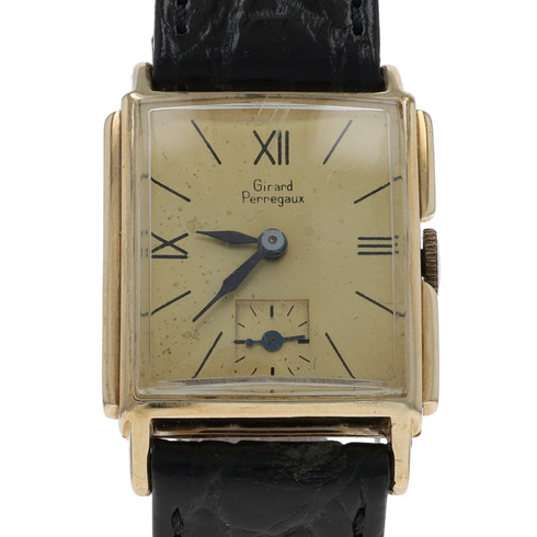 【Girard-Perregax】1940〜50s ミリタリーウォッチ アロー Girard-Perregaux 1940s Tank Men's Watch - Yellow Gold 14k Manual