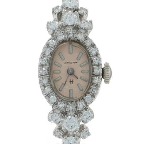 Hamilton Diamond Vintage Ladies Watch - White Gold 14k  display picture 2