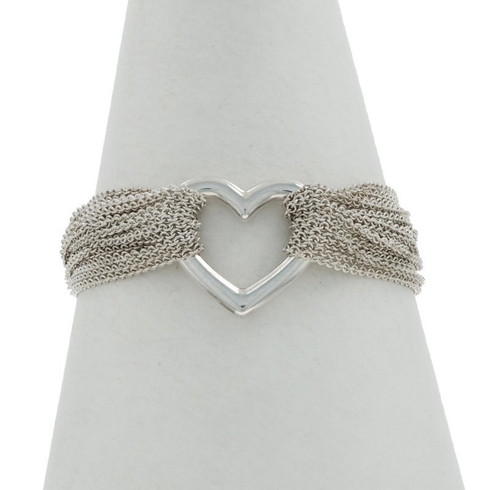 Tiffany & Co. Open Heart Multi-Strand Mesh Toggle Bracelet 7