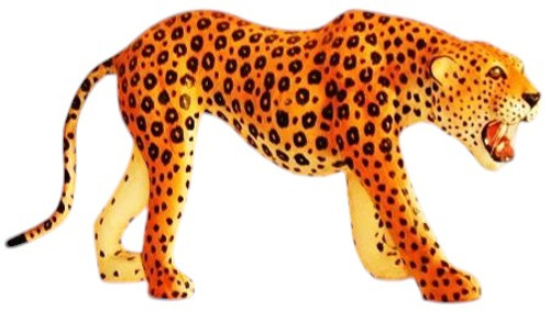Leopard (18") Handcrafted Lifelike Leather Sculpture for Home or Office Decor