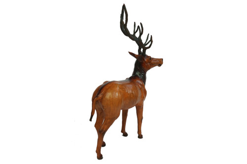 Deer 24" Handcrafted Lifelike Leather Sculpture for Home or Office Decor