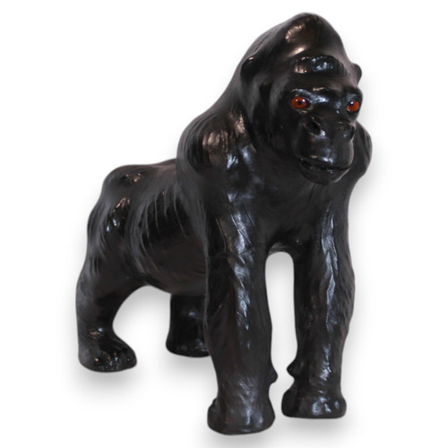 Gorilla 24" Handcrafted Lifelike Leather Sculpture for Home or Office Decor
