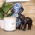 Standing Elephant (9") Handcrafted Lifelike Leather Sculpture for Home or Office Decor