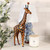 Standing Giraffe Handmade Leather Large Statue for Home Decor