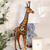 Standing Giraffe Handmade Leather Large Statue for Home Decor