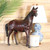 Standing Horse Statue Handmade Leather Animal Figurine for Home Decor