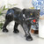 Black Panther Statue Handmade Leather Animal Figurine for Home Decor