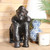 Gorilla (15") Handcrafted Lifelike Leather Sculpture for Home or Office Decor