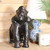 Gorilla (15") Handcrafted Lifelike Leather Sculpture for Home or Office Decor