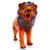 Extra Large Lion Roaring 48" Handcrafted Lifelike Leather Sculpture for Home or Office Decor