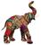 Eclectic Elephant 32" Large Boho Bip Statue Handmade Patchwork Indian Fabrics Trunk Up Unique Art Sculpture for Home Decor Hindu Wedding Gift